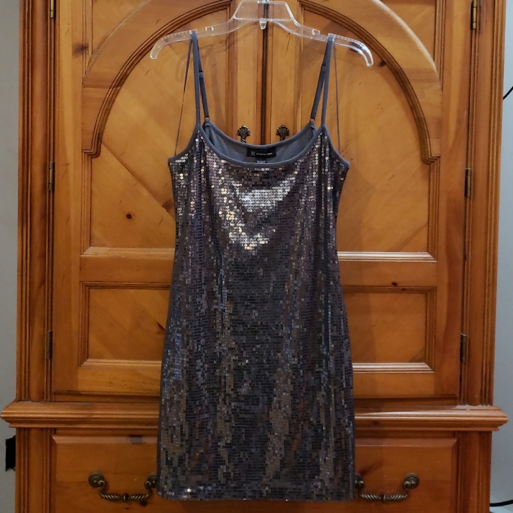 INC, NWT, grey sequin mini dress